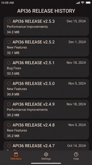 Riwayat Versi api36 untuk Pengguna Android