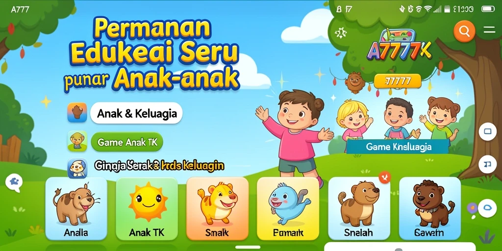 Tampilan antarmuka menarik dan interaktif dari A7777.