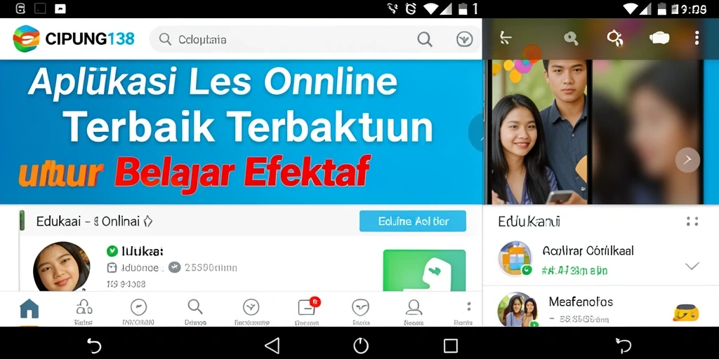 Antarmuka pengguna aplikasi CIPUNG138 untuk belajar Les Online.