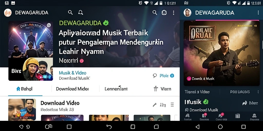 Tampilan antarmuka DEWAGARUDA dengan fitur Download Musik yang intuitif.