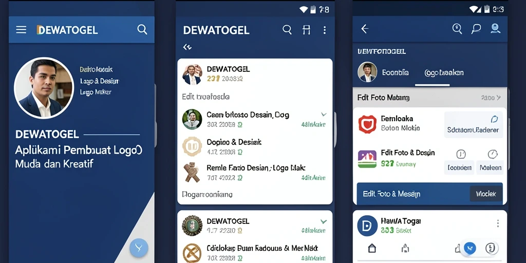 Tampilan antarmuka aplikasi Logo Maker DEWATOGEL yang intuitif dan fungsional.