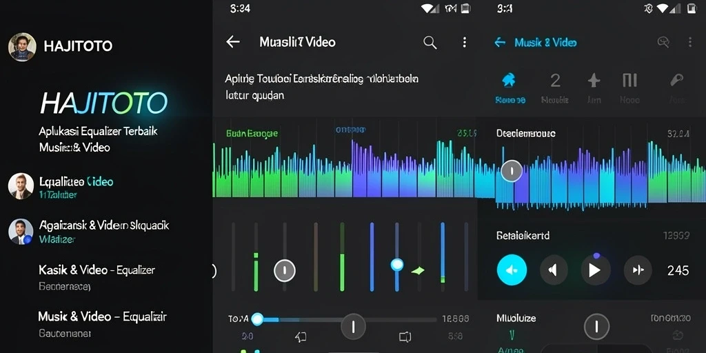 Antarmuka HAJITOTO yang modern dengan fitur Equalizer lengkap.