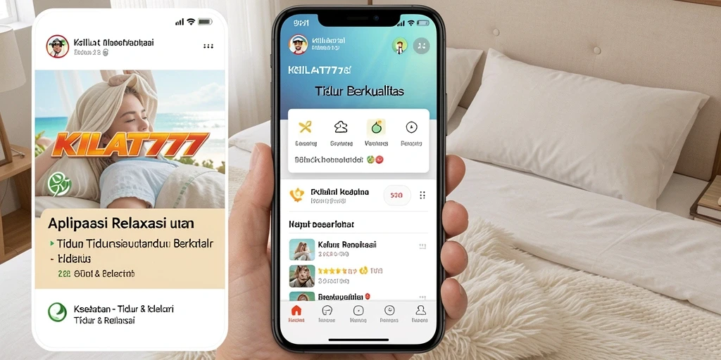 Antarmuka KILAT777 menampilkan berbagai fitur tidur dan relaksasi yang menarik.