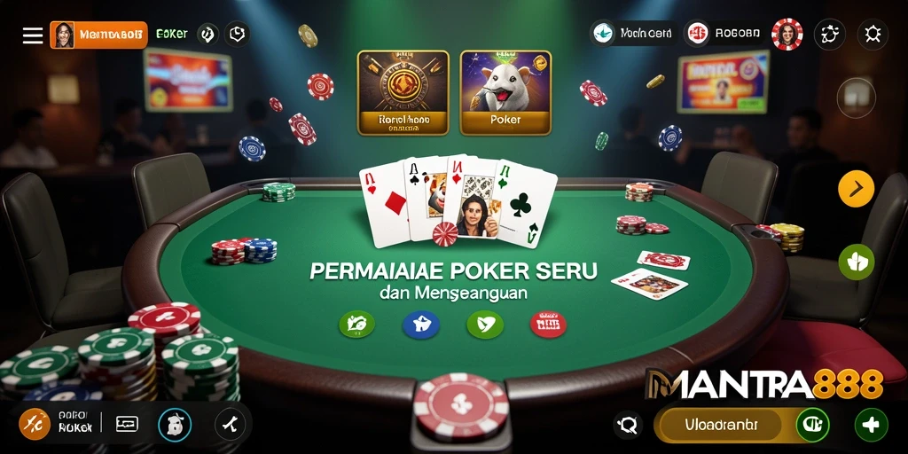Antarmuka menarik dari permainan Poker di MANTRA88.