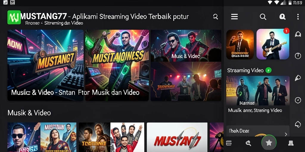 Antarmuka MUSTANG77 dengan fitur Streaming Video yang mudah digunakan.