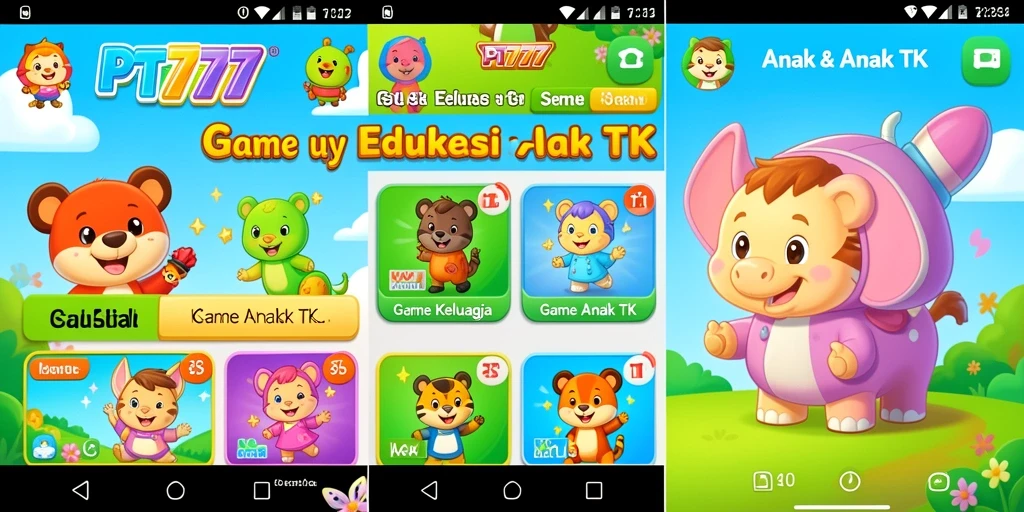 Tampilan menarik dan interaktif dari PT777 untuk anak-anak.