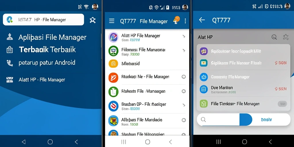 Tampilan antarmuka QT777 yang sederhana dan efisien untuk mengelola file.