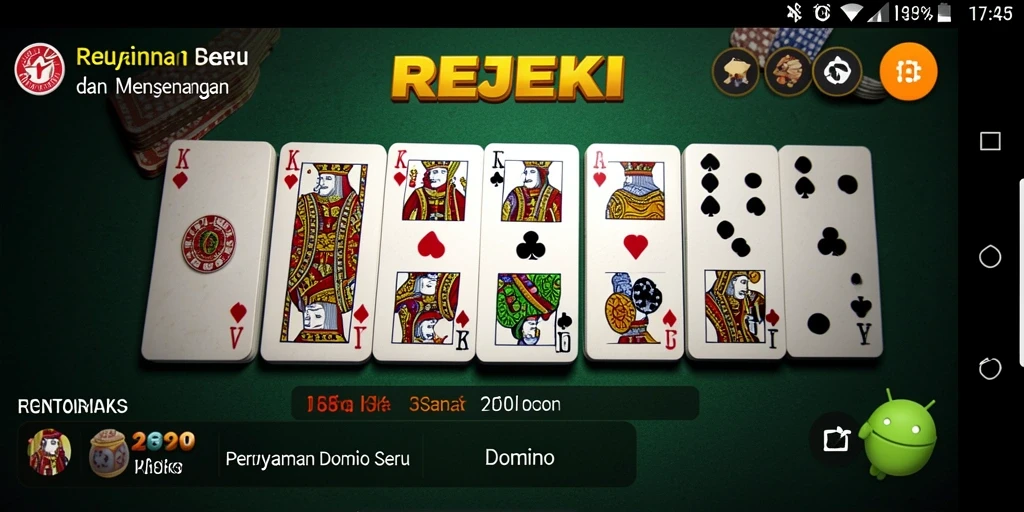 Antarmuka menarik dari game Domino REJEKI.