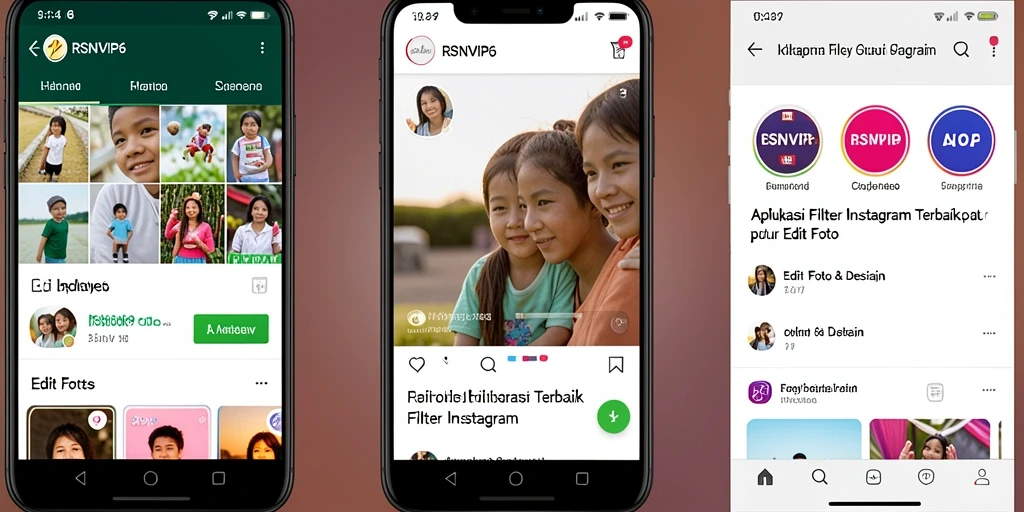 Tampilan antarmuka RSNVIP6 dengan berbagai pilihan filter yang menarik.
